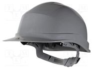 Protective helmet; adjustable; Size: 53÷63mm; grey; polypropylene DELTA PLUS
