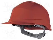 Protective helmet; adjustable; Size: 53÷63mm; red; polypropylene DELTA PLUS