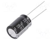 Capacitor: electrolytic; THT; 330uF; 35VDC; Ø10x16mm; Pitch: 5mm PANASONIC