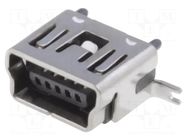 Connector: USB B mini; socket; SMT; vertical; USB 2.0; gold-plated ADAM TECH