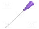 Needle: steel; 1.5"; Size: 21; straight; 0.51mm; Body: purple FISNAR