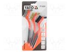 Brush; wire; brass,polyamide,stainless steel; ABS; 180mm; 3pcs. YATO