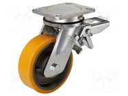 Transport wheel; Ø: 200mm; W: 50mm; H: 252mm; torsional with lock ELESA+GANTER