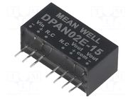 Converter: DC/DC; 2W; Uin: 4.5÷9VDC; Uout: 15VDC; Uout2: -15VDC; SIP8 MEAN WELL