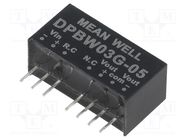 Converter: DC/DC; 3W; Uin: 18÷75V; Uout: 5VDC; Uout2: -5VDC; SIP8 MEAN WELL