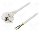 Cable; 3x1.5mm2; CEE 7/7 (E/F) plug angled,wires,SCHUKO plug PLASTROL