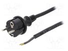 Cable; 3x1mm2; CEE 7/7 (E/F) plug,wires,SCHUKO plug; rubber; 2m PLASTROL
