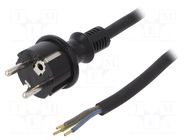 Cable; 3x1.5mm2; CEE 7/7 (E/F) plug,wires,SCHUKO plug; rubber PLASTROL