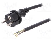 Cable; 3x1mm2; CEE 7/7 (E/F) plug,wires,SCHUKO plug; rubber; 5m PLASTROL