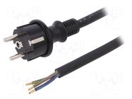 Cable; 3x1.5mm2; CEE 7/7 (E/F) plug,wires,SCHUKO plug; rubber PLASTROL