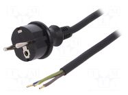 Cable; 3x1.5mm2; CEE 7/7 (E/F) plug,wires,SCHUKO plug; rubber PLASTROL