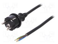 Cable; 3x1.5mm2; CEE 7/7 (E/F) plug,wires,SCHUKO plug; PVC; 4m PLASTROL