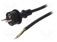 Cable; 3x2.5mm2; CEE 7/7 (E/F) plug,wires,SCHUKO plug; PVC; 3m PLASTROL