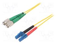 Fiber patch cord; FC/APC,LC/UPC; 1m; Optical fiber: 9/125um; Gold FIBRAIN