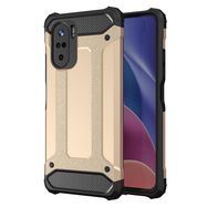 Hybrid Armor Case Tough Rugged Cover for Xiaomi Redmi K40 Pro+ / K40 Pro / K40 / Poco F3 golden, Hurtel