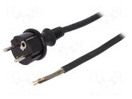 Cable; 3x1.5mm2; CEE 7/7 (E/F) plug,wires,SCHUKO plug; rubber PLASTROL