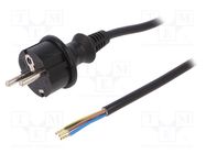 Cable; 3x1mm2; CEE 7/7 (E/F) plug,wires,SCHUKO plug; PVC; 2m PLASTROL