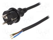 Cable; 3x1.5mm2; CEE 7/7 (E/F) plug,wires,SCHUKO plug; PVC; 3m PLASTROL