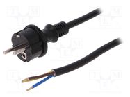 Cable; 3x2.5mm2; CEE 7/7 (E/F) plug,wires,SCHUKO plug; PVC; 4m PLASTROL