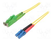 Fiber patch cord; E2/APC,LC/UPC; 3m; Optical fiber: 9/125um; Gold FIBRAIN