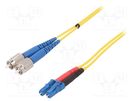 Fiber patch cord; FC/UPC,LC/UPC; 5m; Optical fiber: 9/125um; Gold FIBRAIN