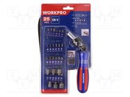 Kit: screwdrivers; Kind of holder: 1/4" (6,3mm),magnetic Workpro