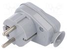Connector: AC supply; male; plug; 2P+PE; 250VAC; 16A; grey; PIN: 3 TIMEX-ELEKTRO