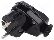 Connector: AC supply; male; plug; 2P+PE; 250VAC; 16A; black; PIN: 3 TIMEX-ELEKTRO