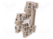 Splice terminal: rail; 2.5mm2; ways: 1; terminals: 4; beige; W; wemid WEIDMÜLLER