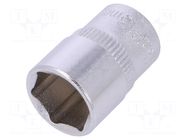 Socket; 6-angles,socket spanner; HEX 13mm; 1/4" YATO