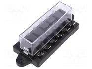 Fuse boxes; 19mm; 30A; screw; Leads: connectors; Body: black; ways: 6 SCI