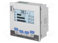 Meter: power quality analyser; on panel; digital,mounting; LCD 