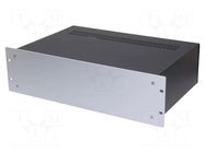 Enclosure: rack mounting; Standard: 19"; 3U; black; Z: 123mm; rack TEKO