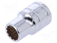 Socket; 12-angles,socket spanner; 9mm; 3/8"; Plating: chromium Workpro