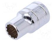 Socket; 12-angles,socket spanner; 9mm; 3/8"; Plating: chromium Workpro