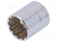 Socket; 12-angles,socket spanner; 21mm; 3/8"; Plating: chromium Workpro