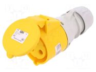 Connector: AC supply; plug; female; 32A; 110VAC; Shark; IEC 60309 PCE