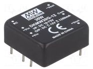 Converter: DC/DC; 30W; Uin: 18÷75VDC; Uout: 12VDC; Uout2: -12VDC MEAN WELL