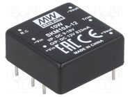 Converter: DC/DC; 10W; Uin: 9÷18V; Uout: 12VDC; Iout: 833mA; THT MEAN WELL