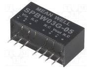 Converter: DC/DC; 3W; Uin: 18÷75V; Uout: 5VDC; Iout: 0÷600mA; SIP8 MEAN WELL