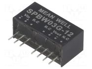 Converter: DC/DC; 3W; Uin: 18÷75VDC; Uout: 12VDC; Iout: 0÷250mA; SIP8 MEAN WELL