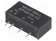 Converter: DC/DC; 1W; Uin: 21.6÷26.4VDC; Uout: 12VDC; Iout: 0÷84mA MEAN WELL