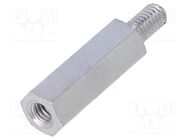 Screwed spacer sleeve; 20mm; Int.thread: M4; Ext.thread: M4; steel DREMEC