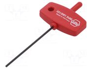 Wrench; hex key; HEX 1.5mm; Overall len: 95mm; Kind of handle: T WIHA