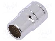 Socket; 12-angles,socket spanner; 10mm; 3/8"; Plating: chromium Workpro