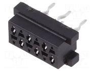 Connector: Micro-MaTch; socket; female; PIN: 6; straight; THT; 2x3 TE Connectivity
