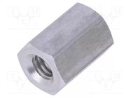 Screwed spacer sleeve; 10mm; Int.thread: M4; hexagonal; aluminium DREMEC