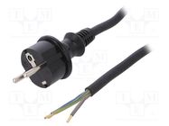 Cable; 3x1.5mm2; CEE 7/7 (E/F) plug,wires,SCHUKO plug; rubber PLASTROL