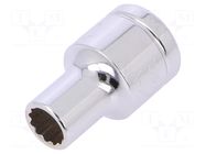 Socket; 12-angles,socket spanner; 7mm; 3/8"; Plating: chromium Workpro