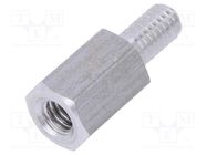 Screwed spacer sleeve; 10mm; Int.thread: M4; Ext.thread: M4 DREMEC